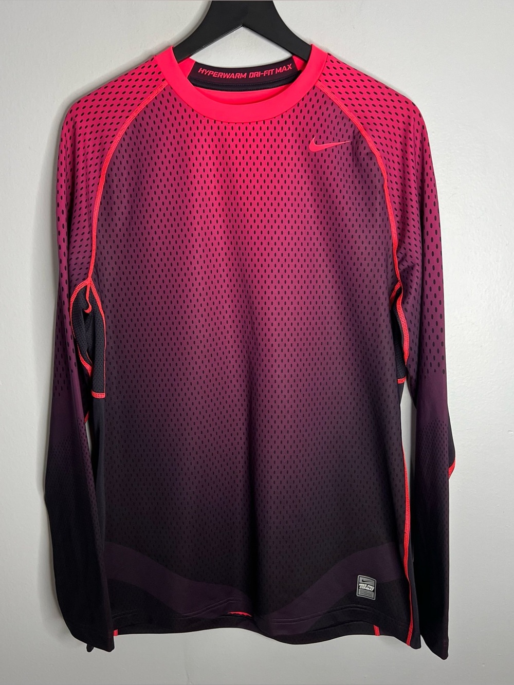 Nike Pro Combat Hyperwarm Long Sleeve Shirt Mens Large Gradient Purple
